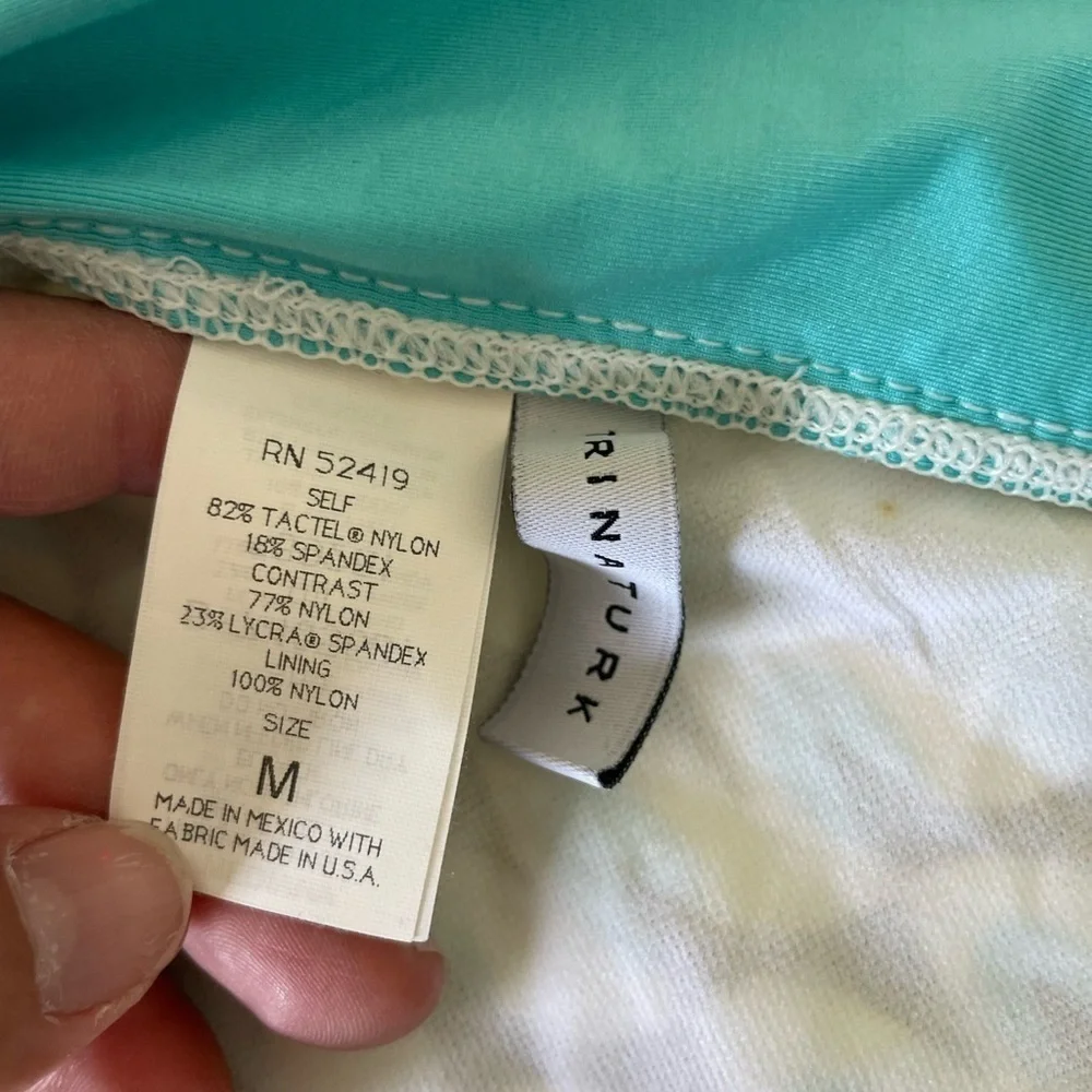Trina Turk Aqua and Brown Wave Bikini Bottom